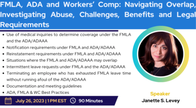 FMLA, ADA, WC-July 26