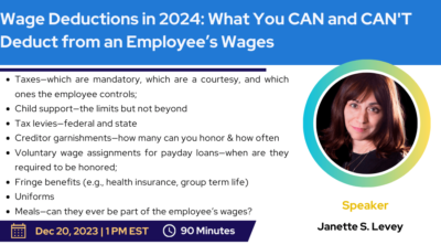 Wage Deductions-Dec 20